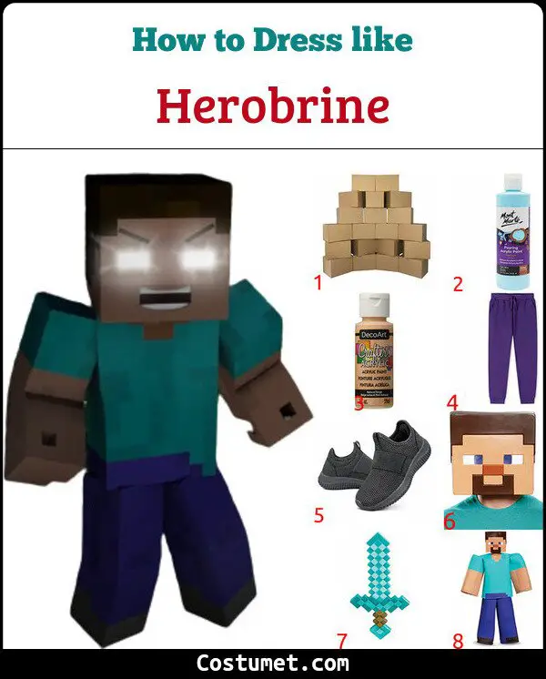 Herobrine Costume for Cosplay & Halloween