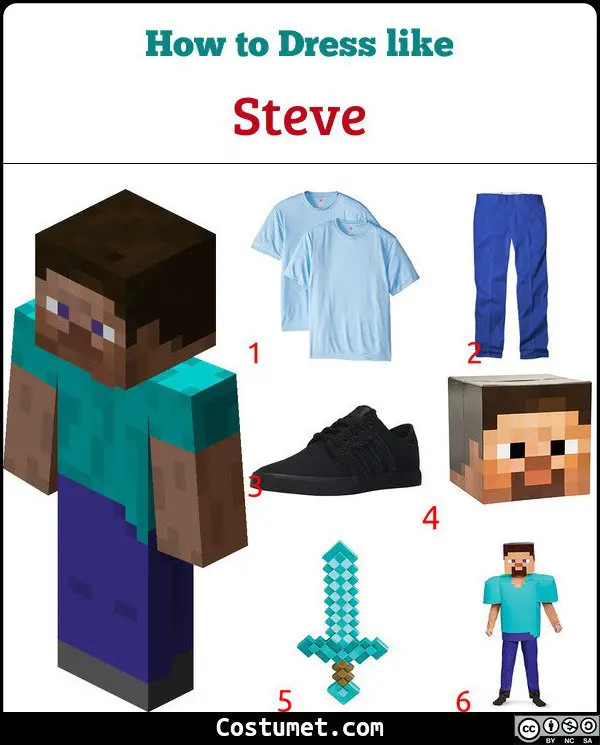 Steve Minecraft Costume For Cosplay Halloween 2020