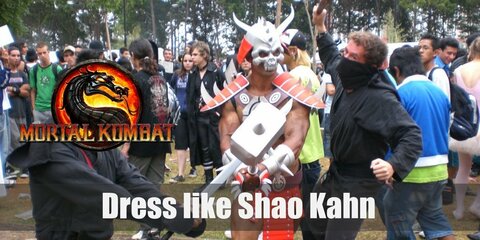  The ultimate villain of the game, Shao Kahn even rivals the strength and powers of Raiden, the God of Thunder.  Shao Kahn looks like a fierce warrior with his red loincloth, spiked shoulder pads, spiked arm and leg guards, and skull mask. 