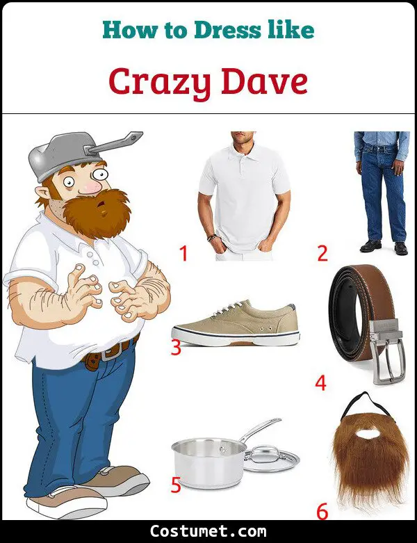 Crazy Dave Costume for Cosplay & Halloween