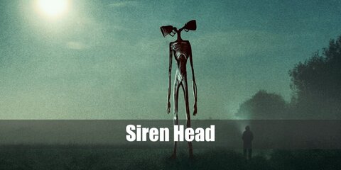  Siren Head’s costume is black leggings and a black top. Use EVA foam, acrylic paint, and cone-shaped Styrofoam to create Siren Head’s body.