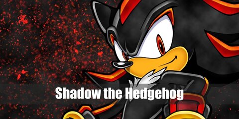 Shadow the Hedgehog's look can be recreated with a Shadow-inspired cap and hoodie. Then, style it with black pants, white gloves, and multi-colored shoes.