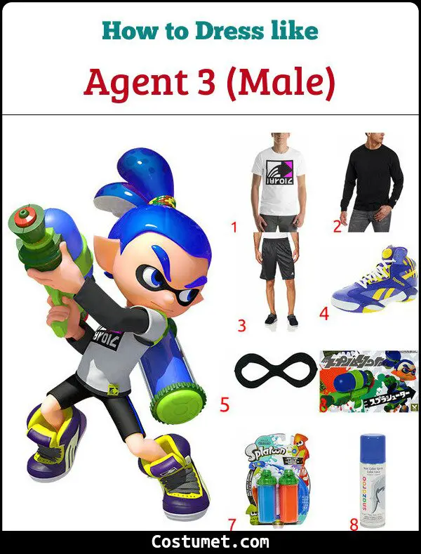 Agent 3 (Male) Costume for Cosplay & Halloween