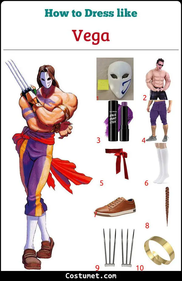 Vega Costume for Cosplay & Halloween