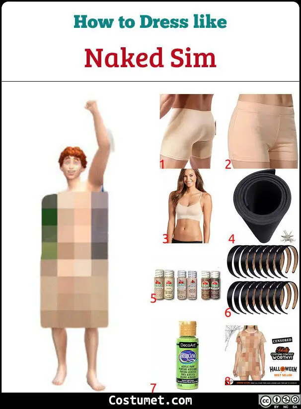 Naked Sim Costume for Cosplay & Halloween