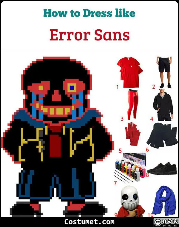 Error Sans Undertale Costume For Cosplay Halloween 21