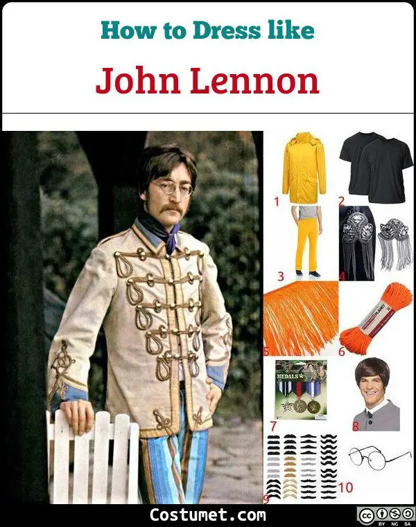 John Lennon Sgt Pepper Lonely Hearts Club Band The Beatles Costume for Cosplay & Halloween