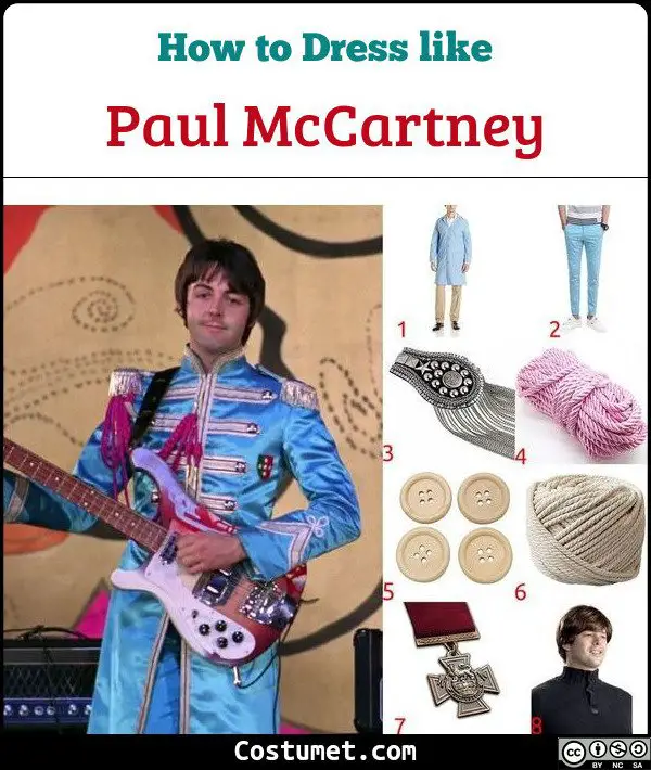 Paul McCartney Sgt Pepper Lonely Hearts Club Band The Beatles Costume for Cosplay & Halloween