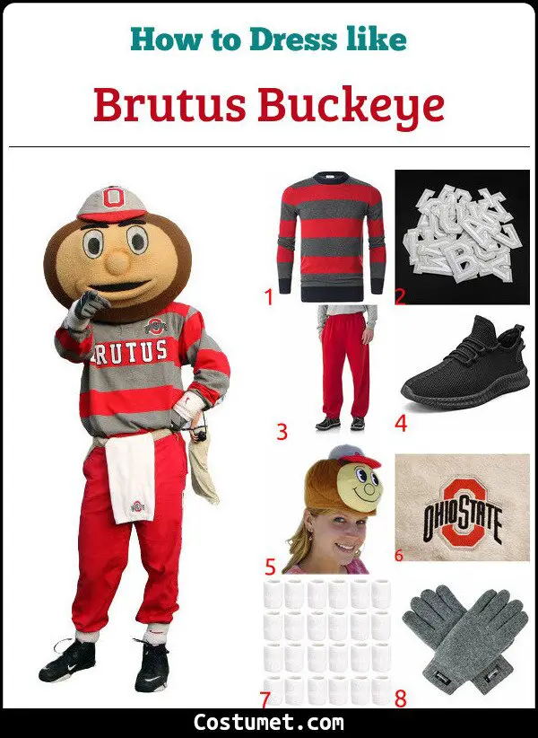 Brutus Buckeye Costume for Cosplay & Halloween