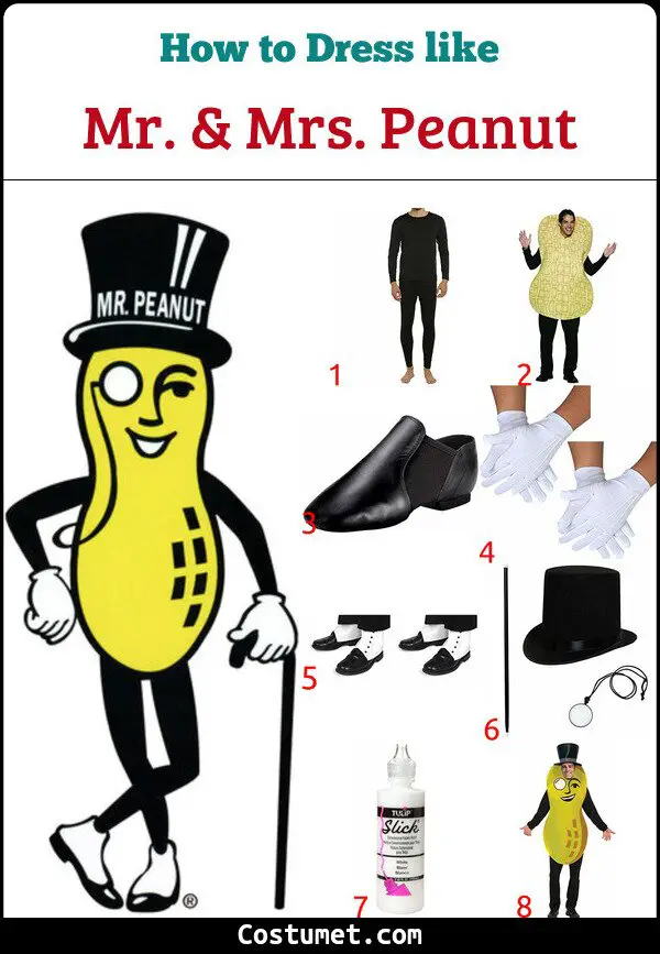 Mr. & Mrs. Peanut Costume for Cosplay & Halloween