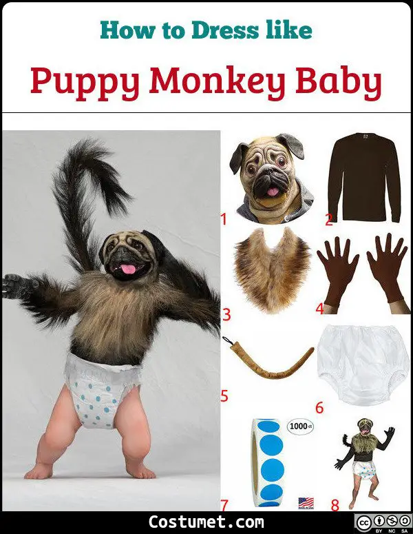 Puppy Monkey Baby Costume for Cosplay & Halloween