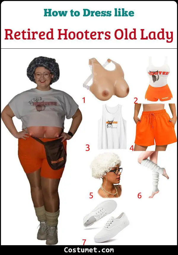Retired Hooters Old Lady Costume for Cosplay & Halloween