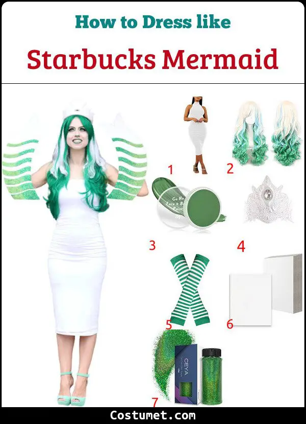 Starbucks Mermaid Costume for Cosplay & Halloween