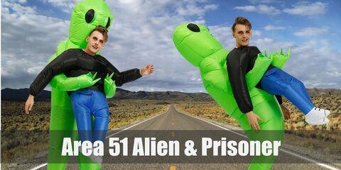 The alien in Area 51 takes great attention thanks to it's cool dual-entity part of an alien carrying a human. Another variation features an alien wearing a prison outfit.