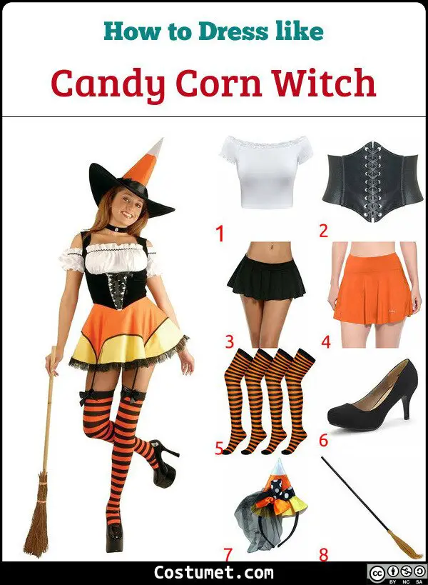 Candy Corn Witch Costume for Cosplay & Halloween