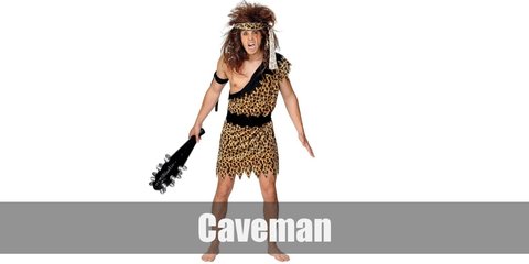The Caveman  costume consists of leopard or cheetah print one-shoulder top and skirt tied with a hemp rope on the waist. Wear an arm cuff or headband with the same print, too. Finish the costume with a caveman-inspired wig and club!