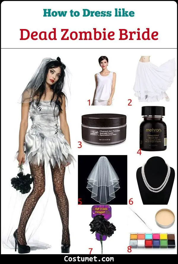 Dead Zombie Bride Costume for Cosplay & Halloween