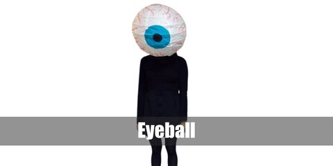 Start the costume with a giant eyeball as a mask and wear your choice of sweater and pants.