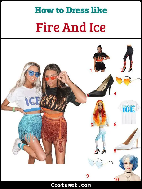 Fire And Ice Costume for Cosplay & Halloween