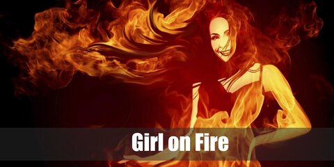 Girl on Fire costume is a fire-inspired top with orange skirt to recreate the fire look. Then, you can also wear an orange wig to look like a girl on fire.