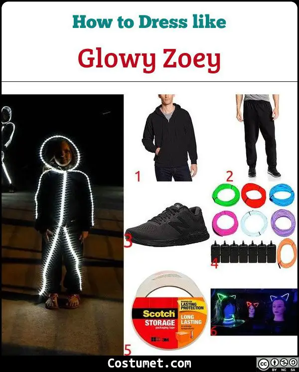 LED Stickman / Glowy Zoey Costume for Cosplay & Halloween