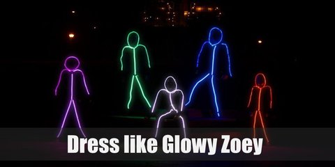  The LED Stickman costume is made up of LED lights and an all-black attire to create the stickman illusion. You will need a black zip-up hoodie, black pants, and black shoes.  