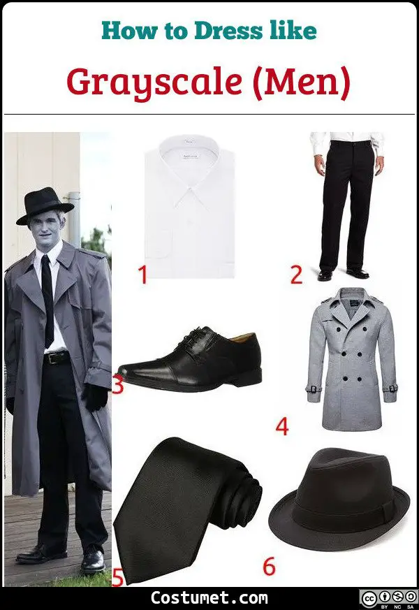 Grayscale Men Costume for Cosplay & Halloween