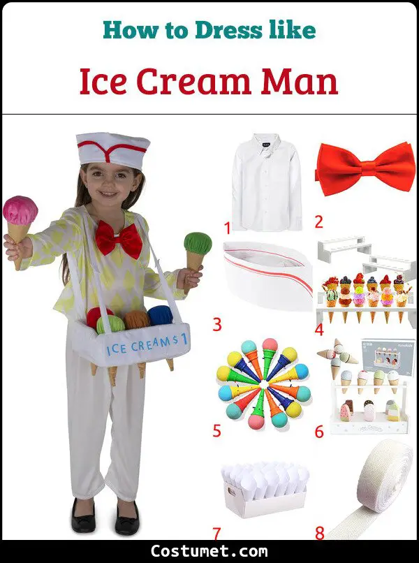 Ice Cream Man Costume for Cosplay & Halloween
