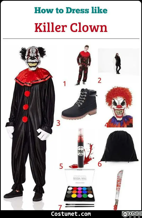 Killer Clown Costume for Cosplay & Halloween