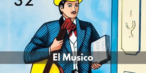 The El Musico costume from Loteria features a Mariachi-inspired look with a blue jacket, checked pants, and brown shoes. Add a yellow hat and carry a guitar to complete the costume.