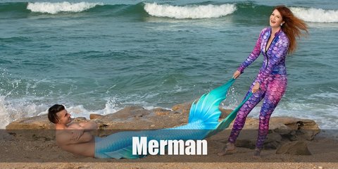 Merman's costume is half-fish body with leggings designed with scales. Then wear an abs-printed top, golden cuffs, and an optional wig. Carry a trident.