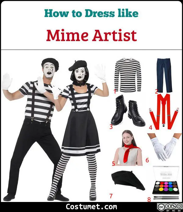 Mime Costume for Cosplay & Halloween