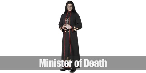  The Minister of Death costume is a monk’s robe and face paint for the most part. But the thing that makes you scary? It’s all in your acting! 