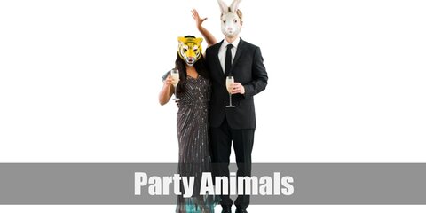 The Party animal costume features any outfit you would normally wear to a party and animal ears and tails.