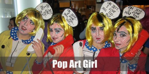 You can easily look like a character from the Pop Art movement by going comic book-style. That means, saturated colors and harsh dot and line details.  