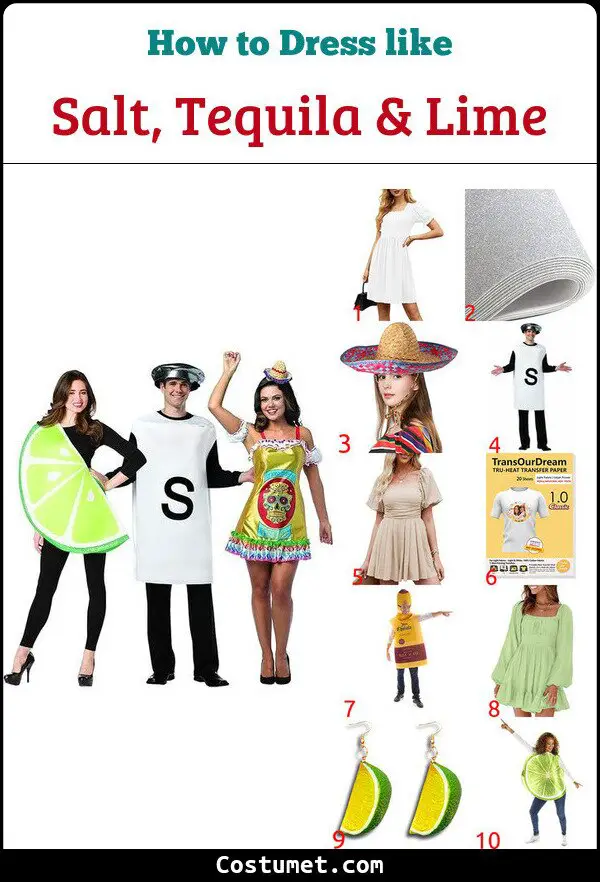 Salt Tequila Lime Costume For Cosplay And Halloween 2023