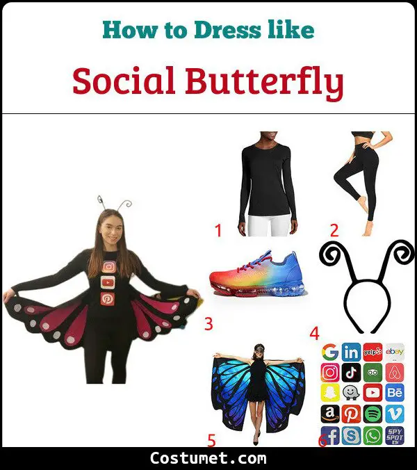 Social Butterfly Costume for Cosplay & Halloween