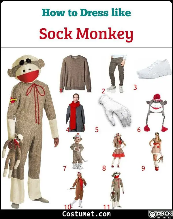 Sock Monkey Costume for Cosplay & Halloween