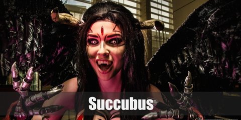 Feeling frighteningly flirty? Then, a succubus outfit is perfect for you. You’ll need a black top, a black mini skirt, black heels, and a black pair of wings. 