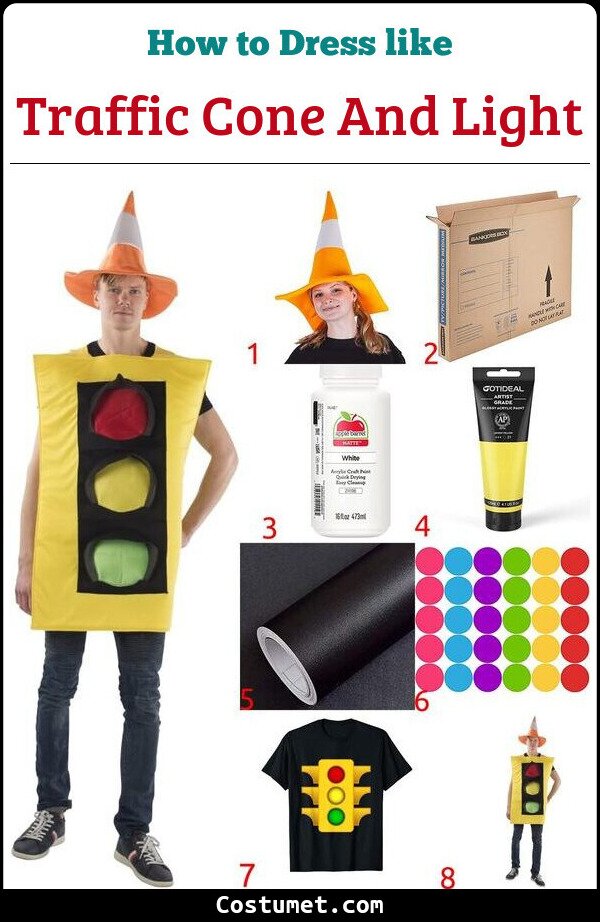 Traffic Cone And Light Costume for Cosplay & Halloween