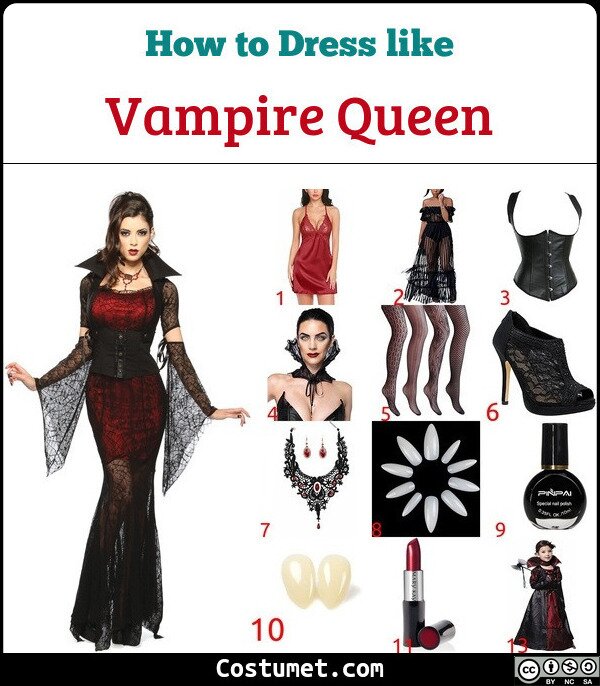 Vampire Queen Costume for Cosplay & Halloween