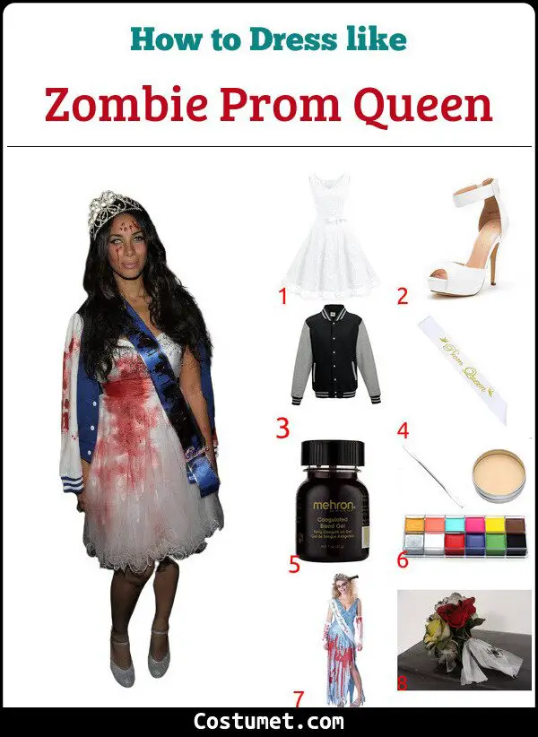 Zombie Prom Queen Costume for Cosplay & Halloween
