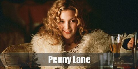 Penny Lane’s costume is a white shirt, a brown fur coat, velvety brown pants, and brown wedged heels.  Penny Lane is a passionate groupie, following the band around. 
