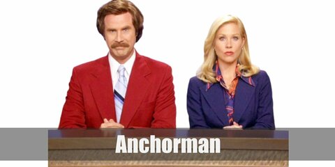 Ron Burgundy's signature costume is a burgundy suit with a brown necktie. Veronica's costume features an all-pink ensemble. Wear a pink collared blouse and top it off with a pink jacket and skirt. Wear pink pumps and blonde wig, too.