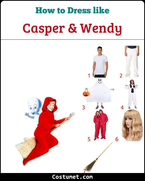 Casper & Wendy Costume for Cosplay & Halloween
