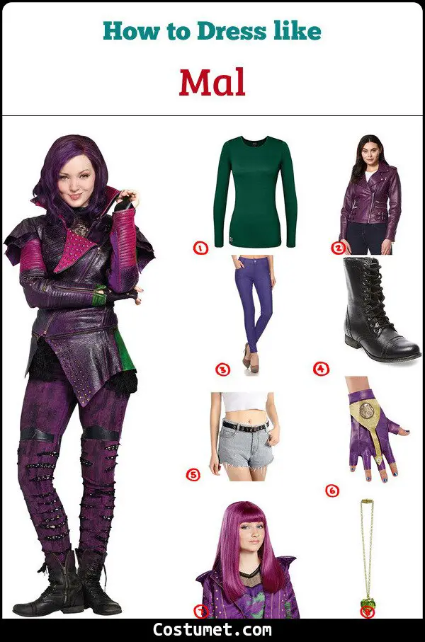 Disney Descendants Mal Evening Dress Cosplay Costume | lupon.gov.ph