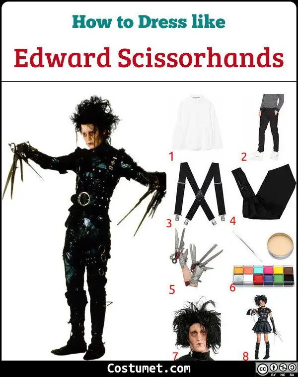 Edwards Scissorhands & Kim Boggs Costume for Cosplay & Halloween