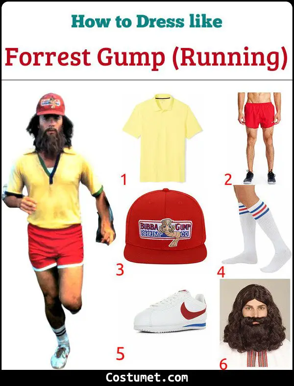 Forrest Gump (Running) Costume for Cosplay & Halloween