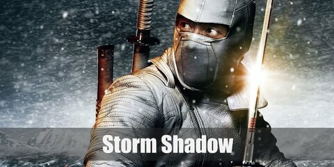 Storm Shadow's costume is an all-white sight with a vest, a long sleeved top, and matching pants. Complete the look with a white holster, shoes, and a balaclava mask.