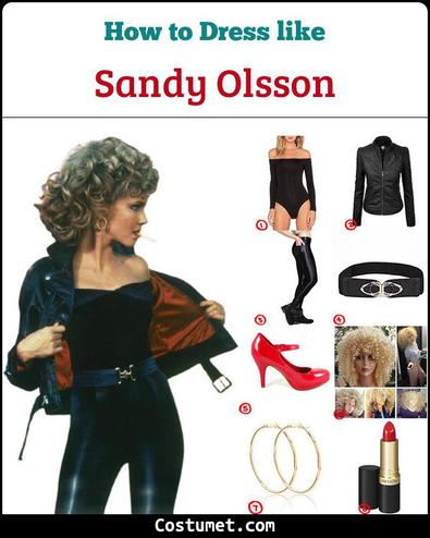 Bad Sandy Olsson Biker Costume For